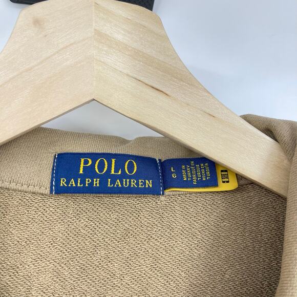 Polo Ralph Lauren | Loopback Fleece Quarter Zip Sweatshirt in Desert Khaki L - Picture 4 of 11